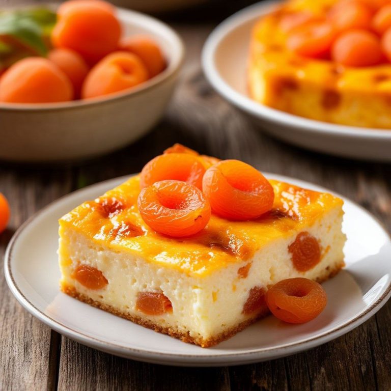 Творожная запеканка с курагой